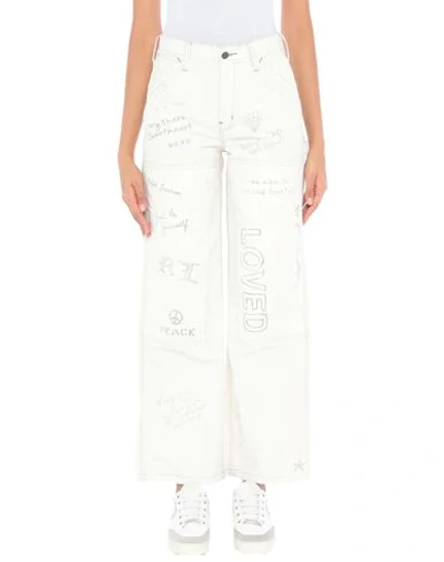 Shop Polo Ralph Lauren Woman Denim Pants Ivory Size 27 Cotton In White
