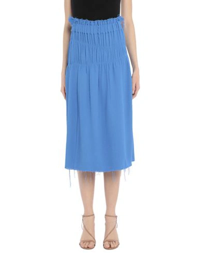 Shop Helmut Lang 3/4 Length Skirts In Azure