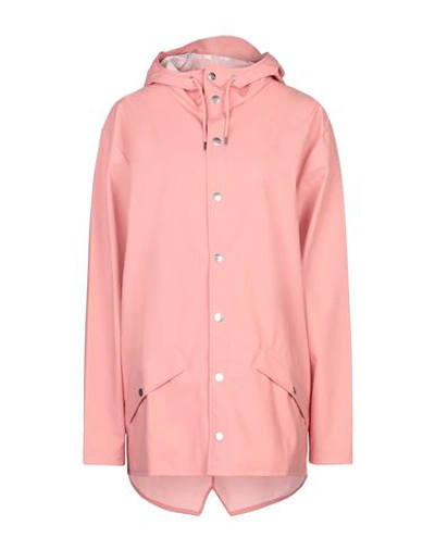Shop Rains Jackets In Salmon Pink