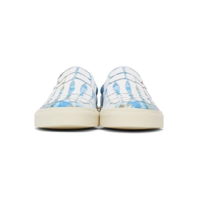 Shop Amiri Multicolor Tie-dye Bones Slip-on Sneakers In Gtw ( Green Tie Dye/