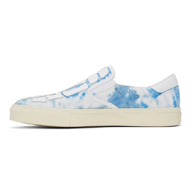 Shop Amiri Multicolor Tie-dye Bones Slip-on Sneakers In Gtw ( Green Tie Dye/