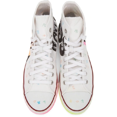 Shop Vetements White Hardcore Happiness High Top Sneakers