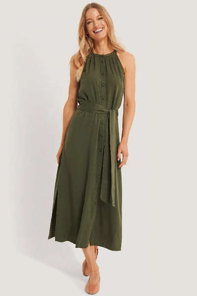 Shop Trendyol Binding Detail Midi Dress - Green