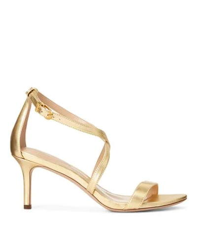 Shop Lauren Ralph Lauren Sandals In Gold