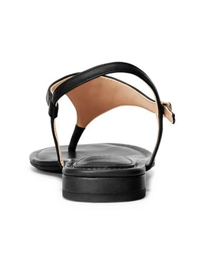 Shop Lauren Ralph Lauren Ellington Leather Sandal Woman Thong Sandal Black Size 7 Calfskin