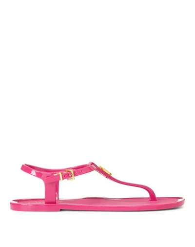 Shop Lauren Ralph Lauren Flip Flops In Garnet