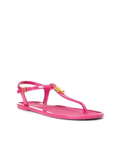 Shop Lauren Ralph Lauren Flip Flops In Garnet