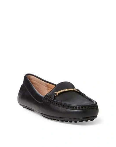 Shop Lauren Ralph Lauren Briony Leather Driver Woman Loafers Black Size 6.5 Calfskin