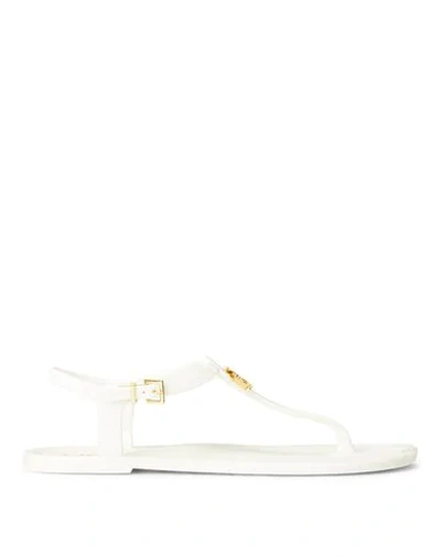 Shop Lauren Ralph Lauren Toe Strap Sandals In White