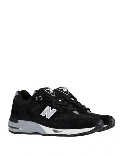New Balance 991 Woman Sneakers Black Size 8 Leather, Textile Fibers In Black