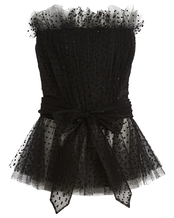 polka dot bustier top