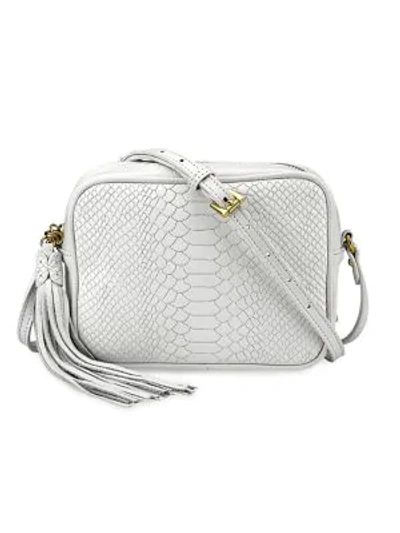 Shop Gigi New York Madison Python-embossed Leather Camera Bag In White