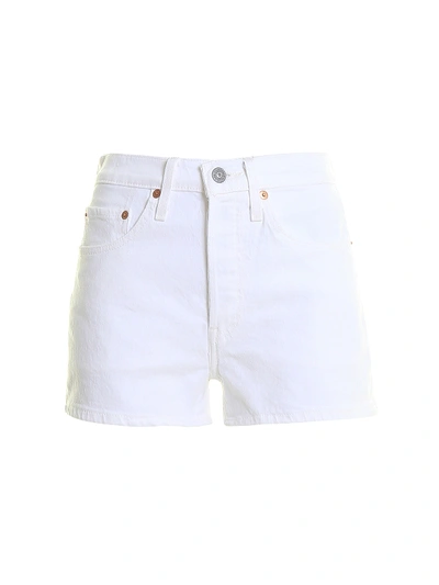Shop Levi's 501 Stretch Denim Shorts In White