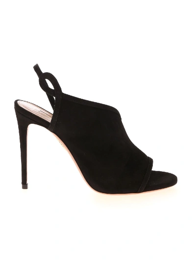 Shop Aquazzura Very Serpentine Slingbacks In Black