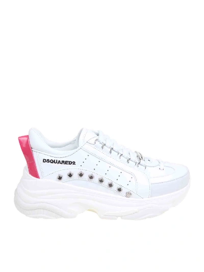 Shop Dsquared2 Bumpy 551 Sneakers In White With Studs