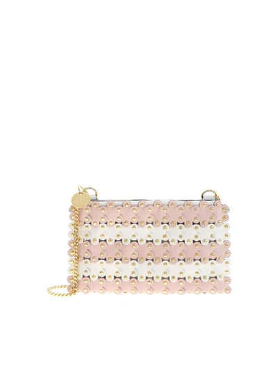 Shop Red Valentino Flower Puzzle Clutch Bag In Pink And White