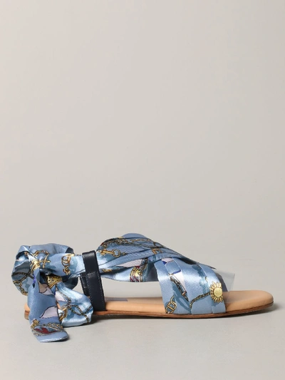 Shop Tommy Hilfiger Hilfiger Collection Flat Sandals Shoes Women  In Multicolor