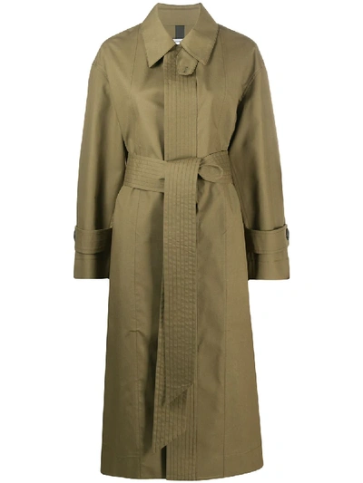 Shop Ami Alexandre Mattiussi Oversize Belted Coat In Brown