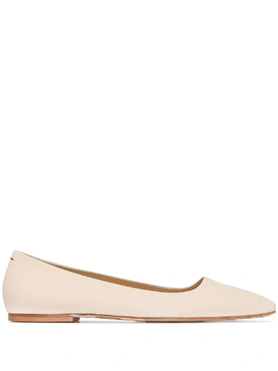 Shop Aeyde Gina Square-toe Ballerina Shoes In Neutrals