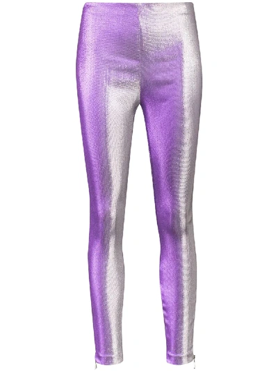 Shop Area Iridescent Effect Leggings In Purple