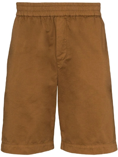 Shop Sunspel Elasticated Cotton Shorts In Brown