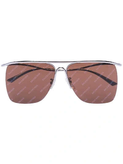 Shop Balenciaga Curve Square-frame Sunglasses In Brown