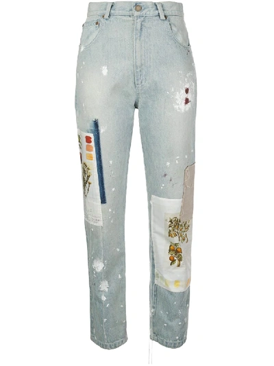 Shop Monse Batnical Patchwork Straight-leg Jeans In Blue