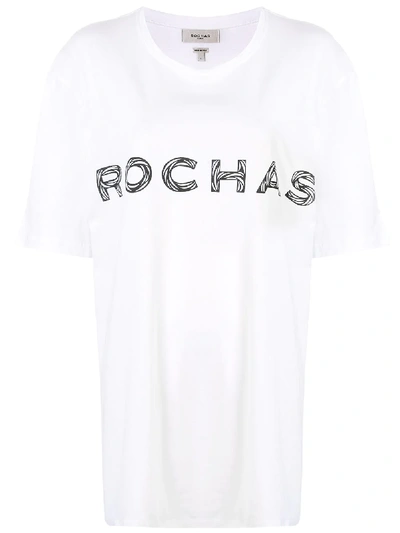 Shop Rochas Logo T-shirt In White