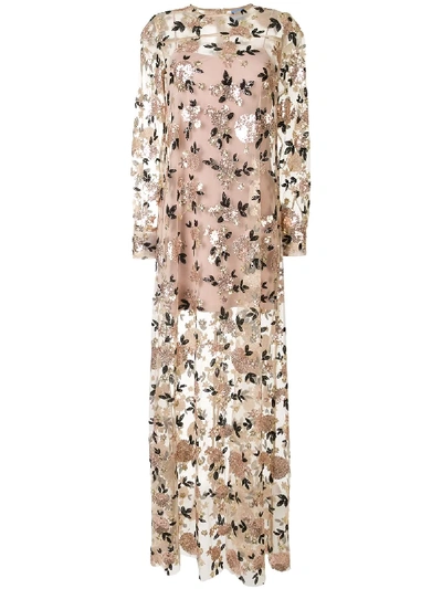 Shop Macgraw Soiree Sequin Maxi Dress In Gold