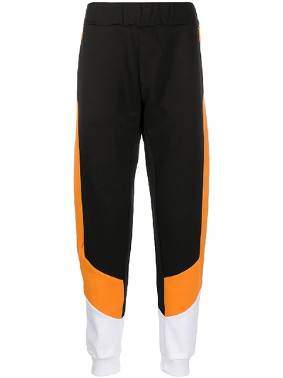 Shop David Catalan Colour Block Track Pants In Black