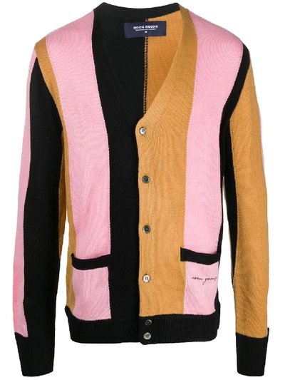 Shop Noon Goons Colour-block Fitted Cardigan In Pink