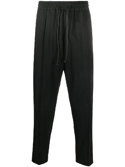 Shop Isabel Benenato Elasticated Waistband Trousers In Black