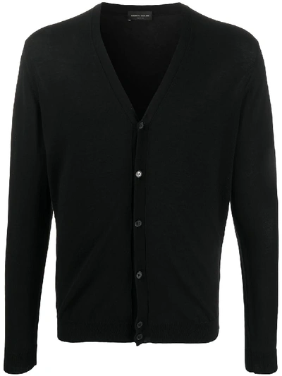 Shop Roberto Collina Lightweight Cotton Cardigan In Black