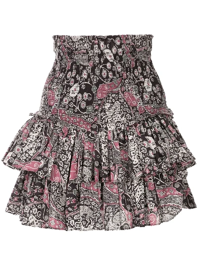 Shop Isabel Marant Étoile Naomi Ruffled Skirt In Multicolour