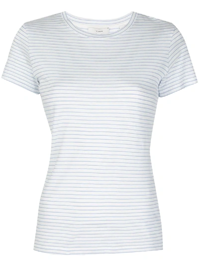 Shop Vince Striped Shortsleeved T-shirt In White