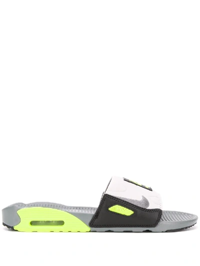 Shop Nike Logo Pool Slides In Grey