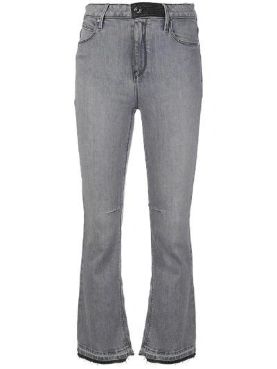 Shop Rta Denim High Rise Cropped Jeans In Grey