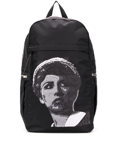 Shop Undercover Zip-around Patchwork Backpack In Black