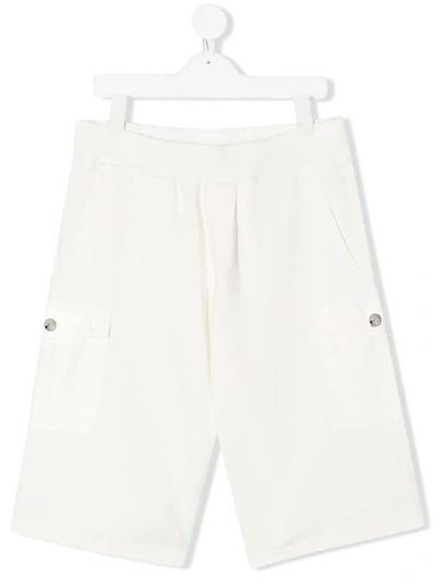 Shop Moncler Patch Pocket Shorts In White