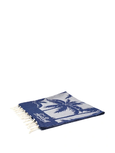 Shop Mc2 Saint Barth Striped Beach Towel In Blue