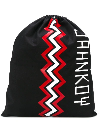 Shop Jahnkoy Logo Back Pack In Black