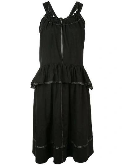 Shop Goen J Peplum Detail Dress In Black