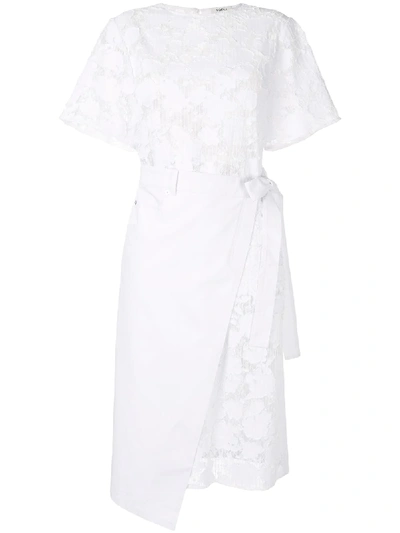 Shop Goen J Burn-out Lace Wrap Dress In White