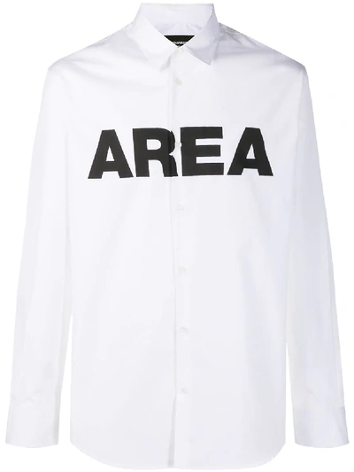 Shop Dsquared2 Area Print Buttoned Shirt In White