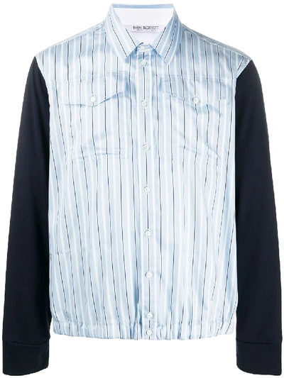 NEIL BARRETT CONTRAST SLEEVES SHIRT 