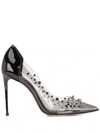 Shop Le Silla Studded Pointed Pumps In Black