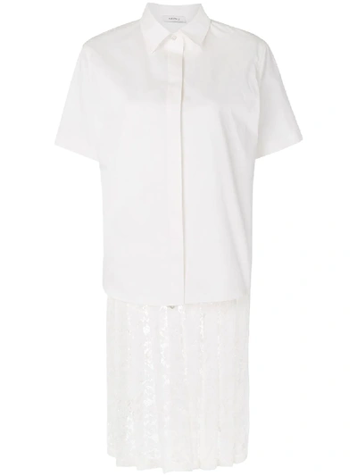 Shop Goen J Lace Oversized Shirt In White