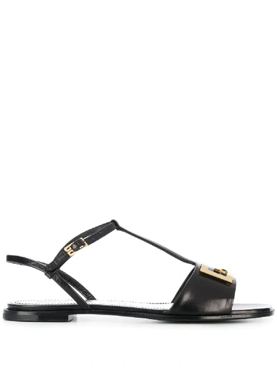 Shop Givenchy Mystic Flat Sandals In Black