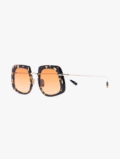 Shop Kaleos Brown Barton Square Sunglasses In Black