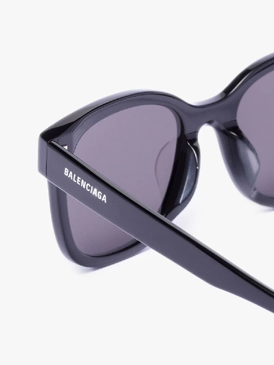 Shop Balenciaga Black Large Frame Sunglasses